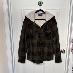 Plaid Sherpa-Lined Shirt Jacket